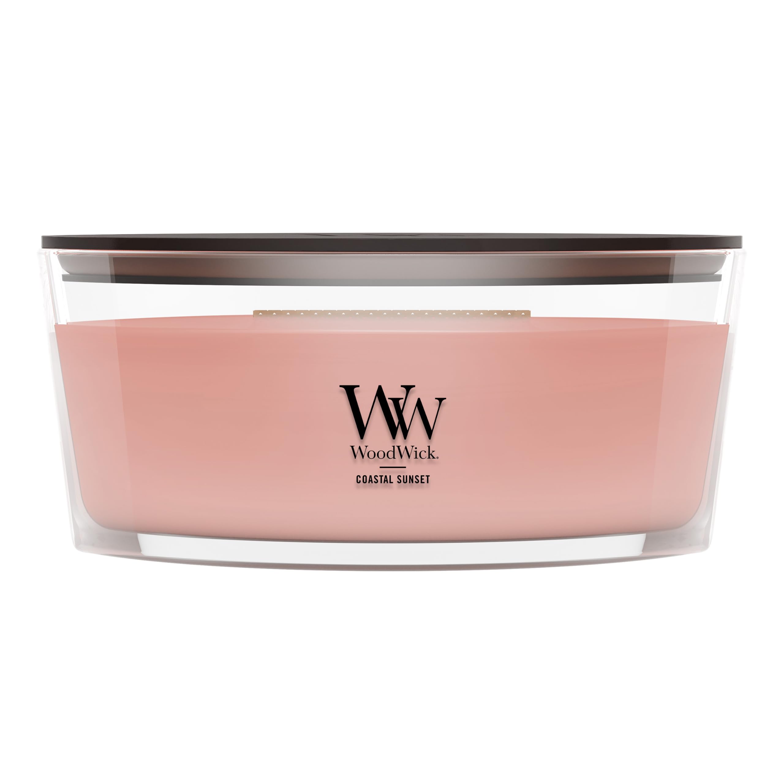 WoodWick(ウッドウィック) front ellipse candle showing coastal scent and elegant shape