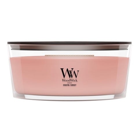 WoodWick(ウッドウィック) front ellipse candle showing coastal scent and elegant shape