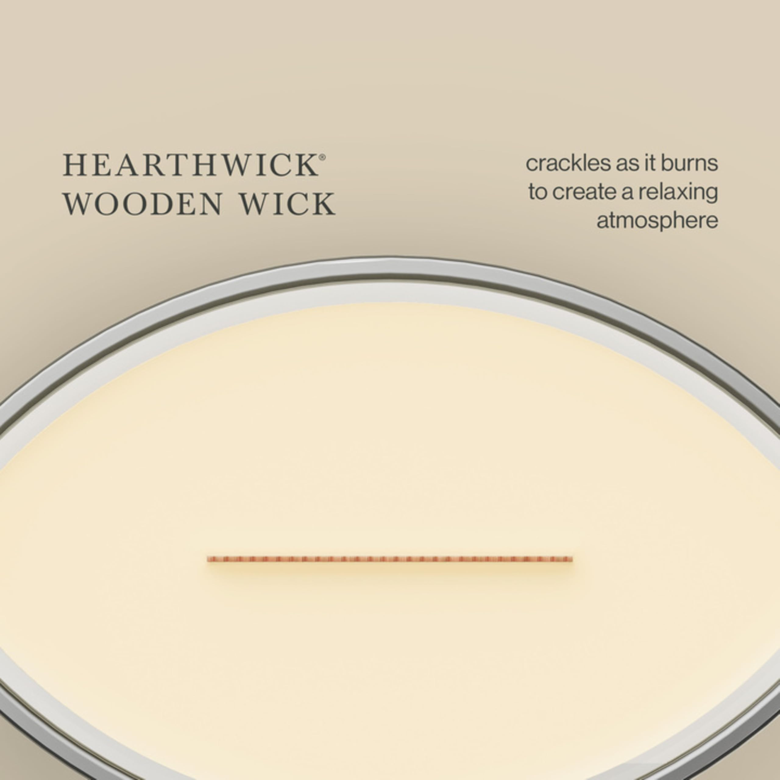 WoodWick label close-up displaying Café Sweets scent notes and details