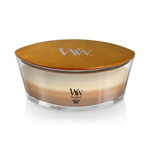 WoodWick top-down wax pool view highlighting broad melt and stronger scent