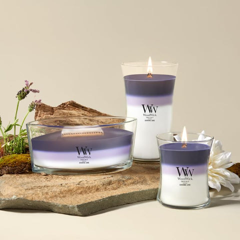 WoodWick Evening Luxe packaging displayed gift-ready conveying premium presentation and gifting appeal