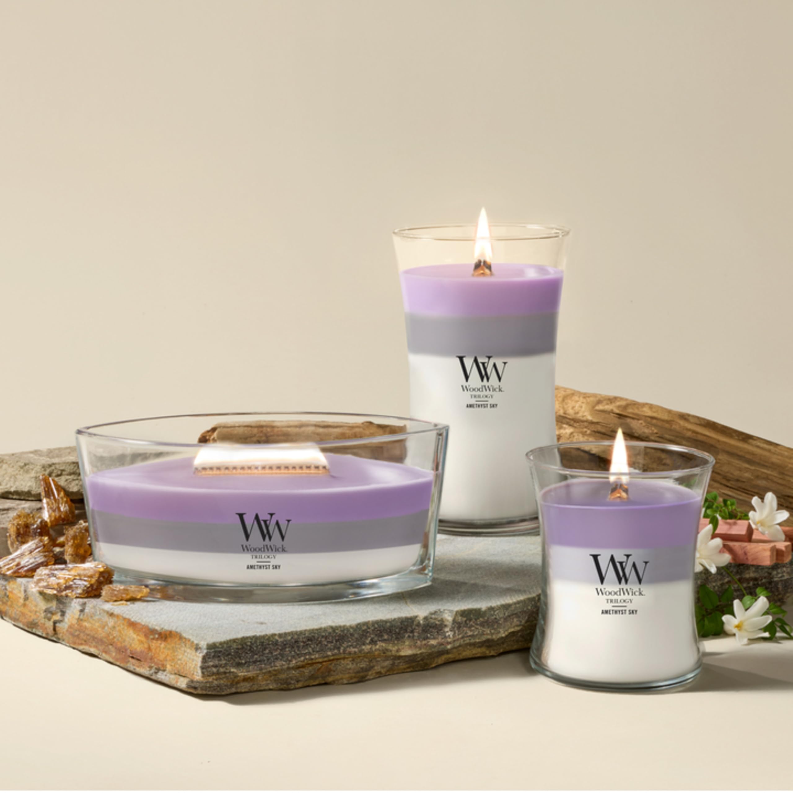 WoodWick gift-boxed candle in lifestyle scene showing presentable packaging benefit