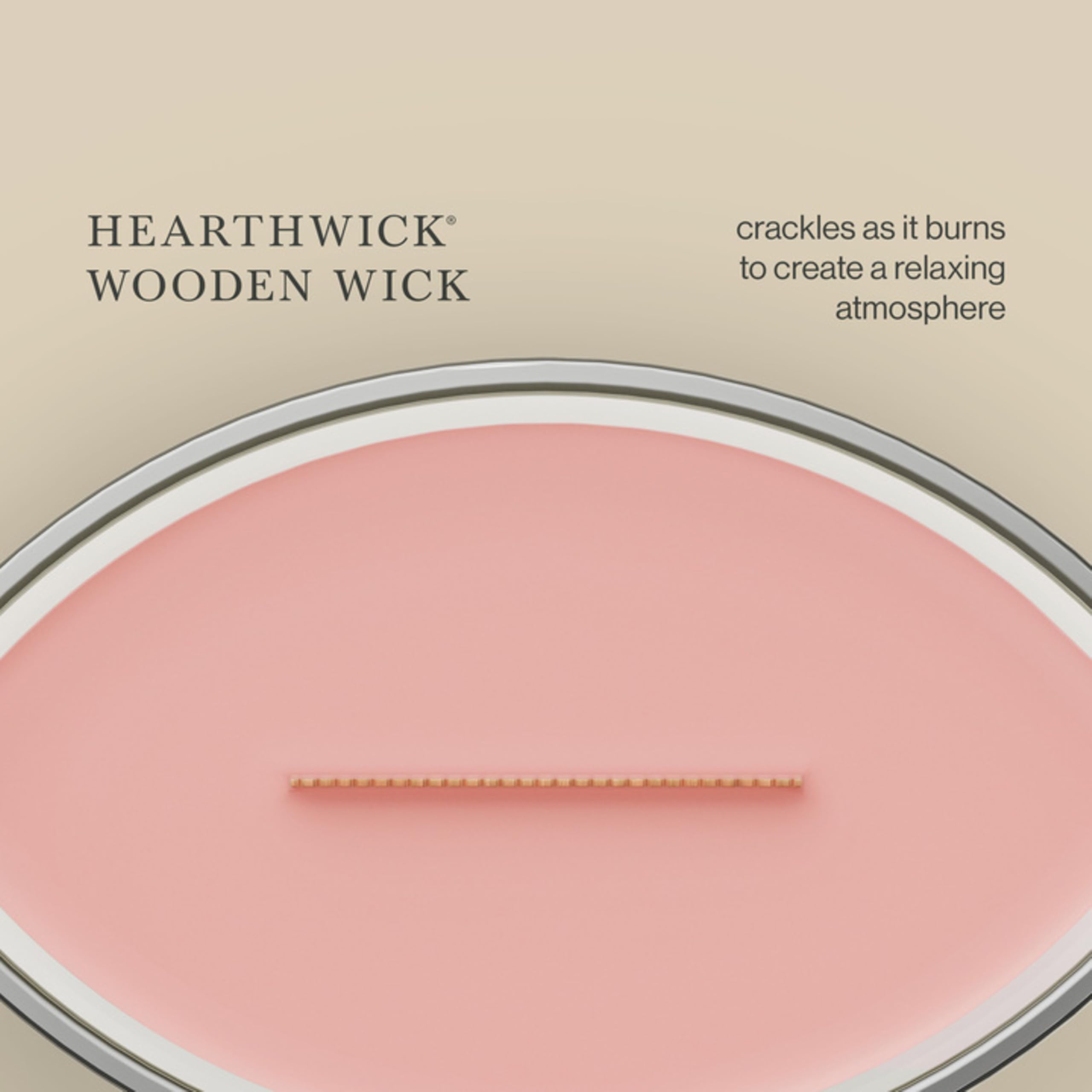 WoodWick(ウッドウィック) candle on living room table demonstrating decor appeal and room scenting