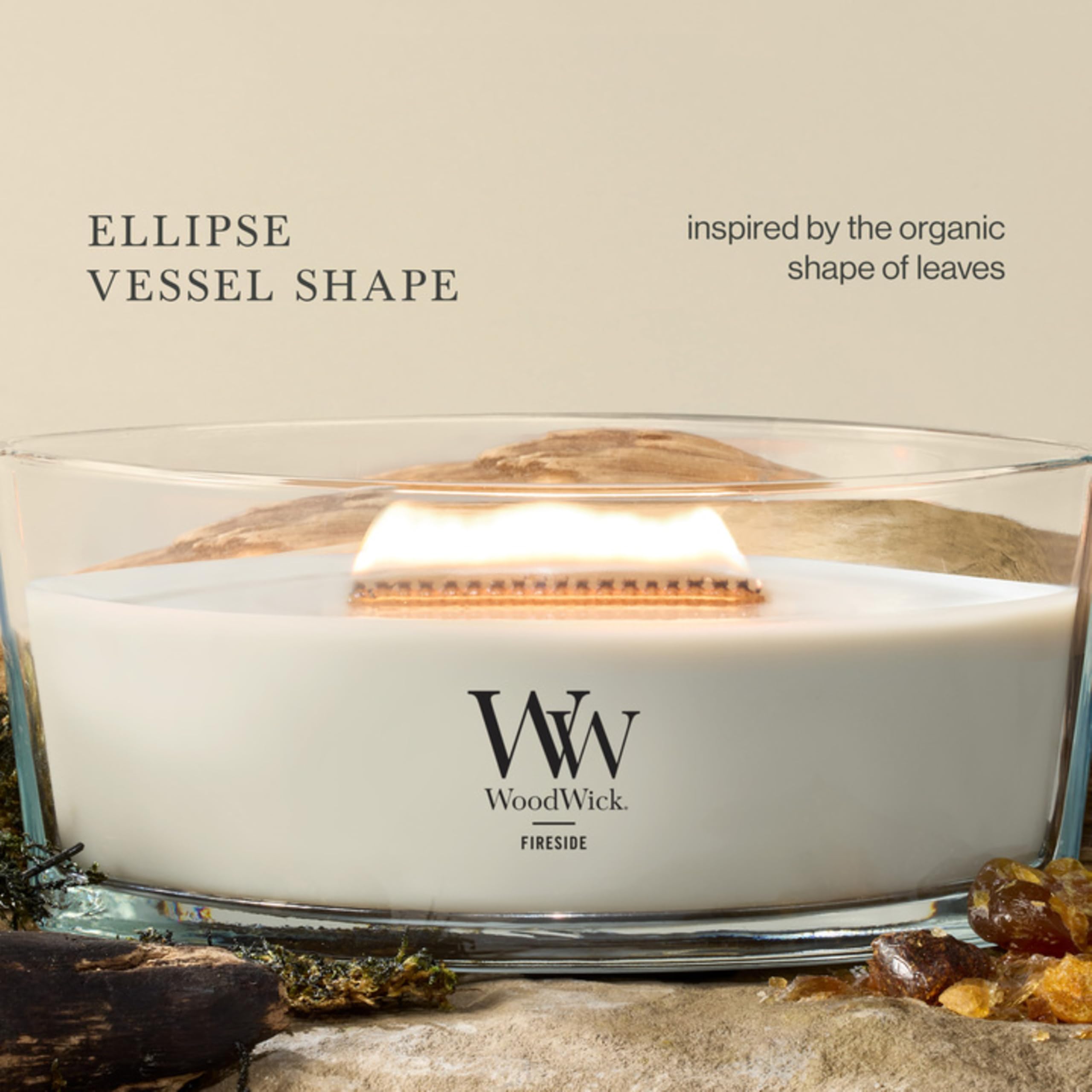 WoodWick label detail highlighting fragrance notes for informed scent choice