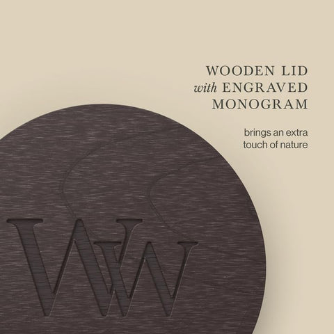 WoodWick in a living room setting creating a warm, seasonal atmosphere