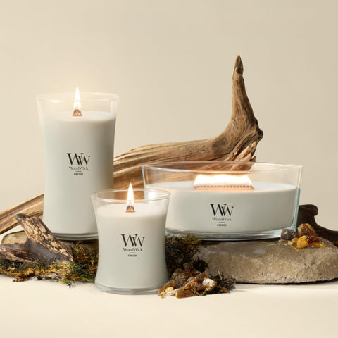 WoodWick gift-ready packaging with ribbon for easy holiday gifting