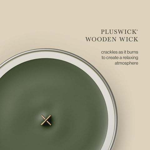 WoodWick packaging beside candle to show scale and premium presentation