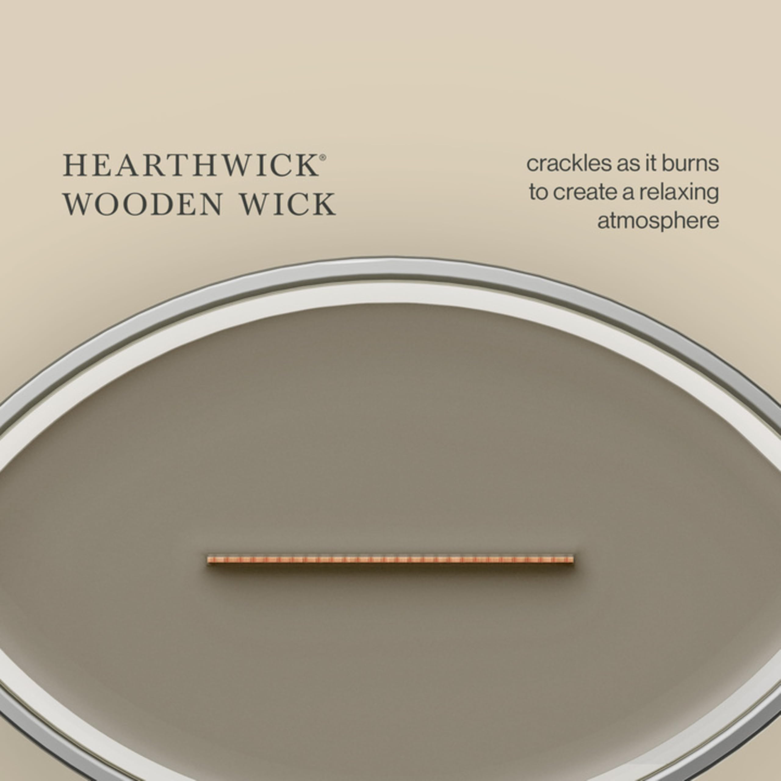 WoodWick(ウッドウィック) candle held in hand showing 16 oz scale and long-lasting burn benefit