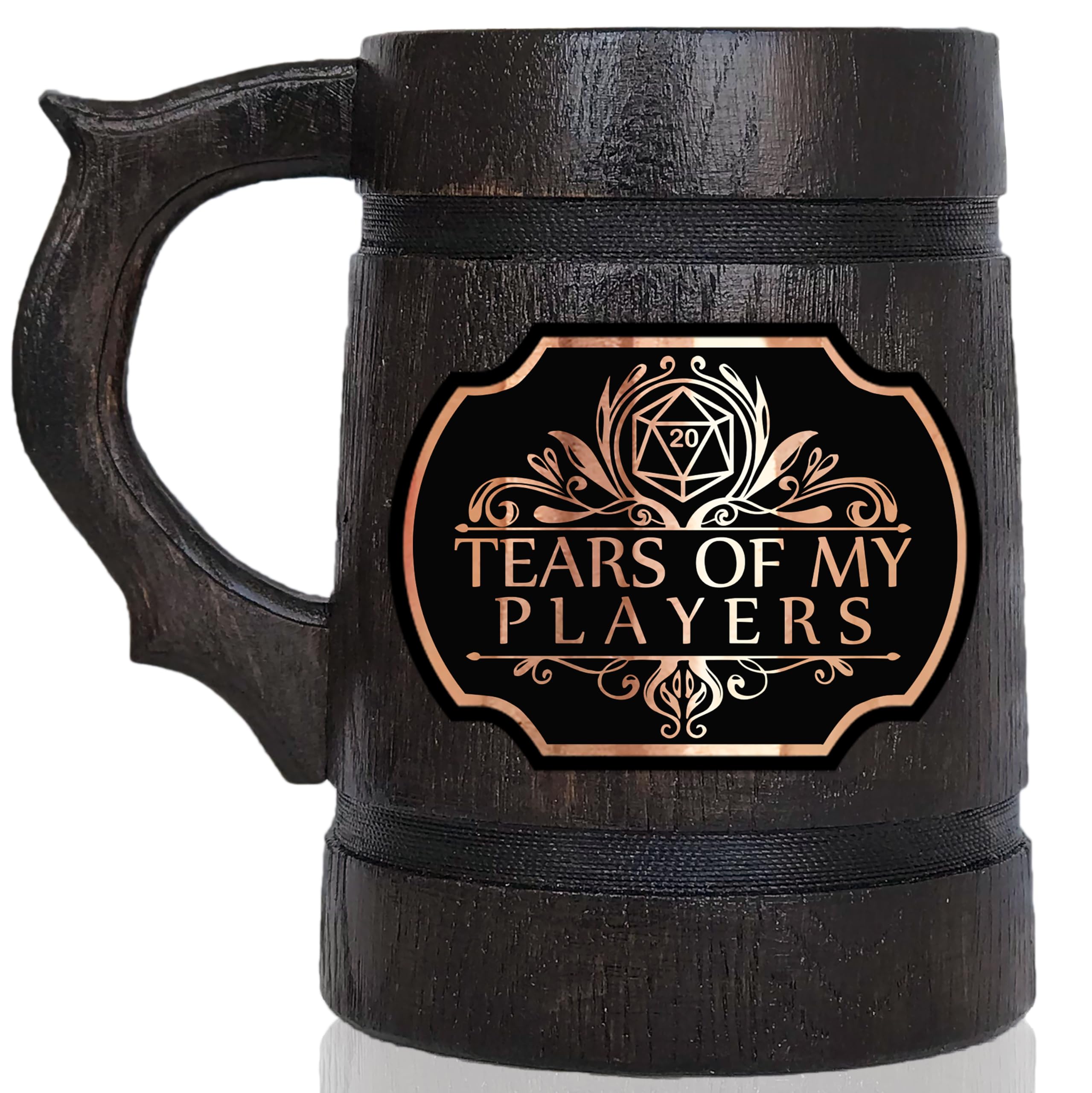 WoodwithMood front engraving showing Tears of My Players and bold design benefit