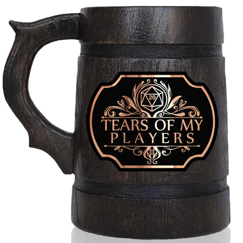 WoodwithMood front engraving showing Tears of My Players and bold design benefit