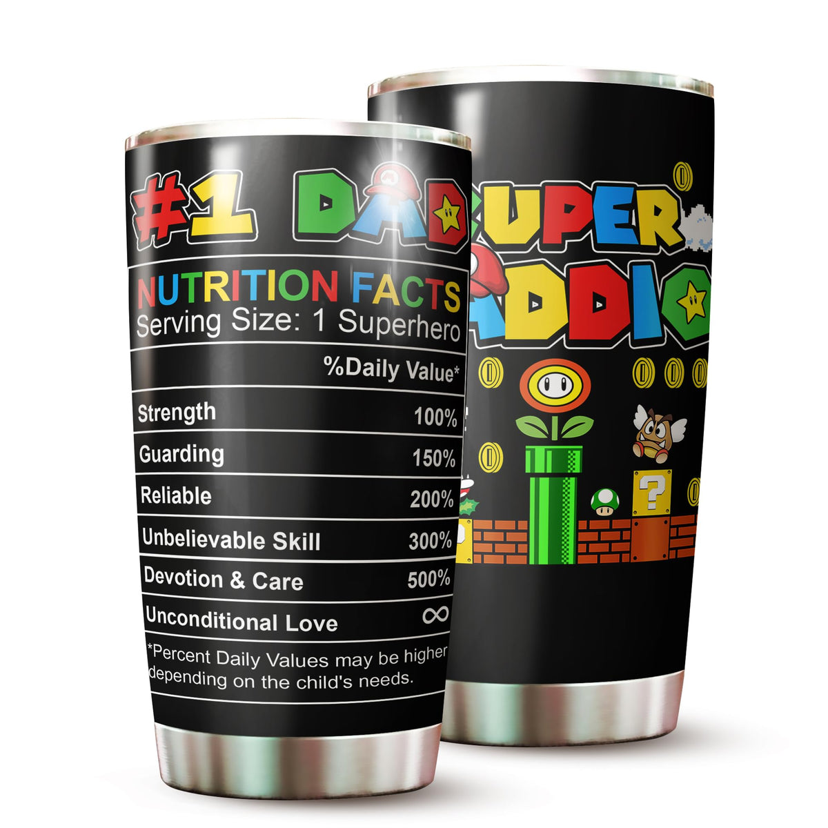WOOKOO Dad tumbler front view showing design and everyday appeal