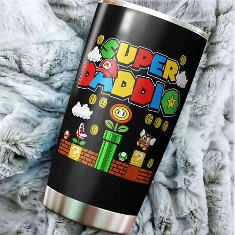 WOOKOO Dad tumbler stainless steel close-up showing durable finish