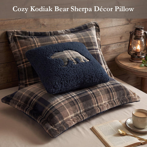 Woolrich king sham stitching and flange, demonstrates craftsmanship and tailored look
