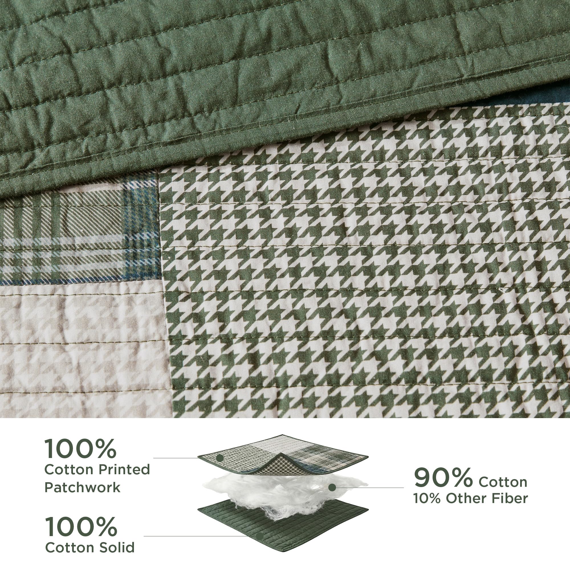 Woolrich close-up of Mill Creek stitching detail, shows durable seams for long-lasting use