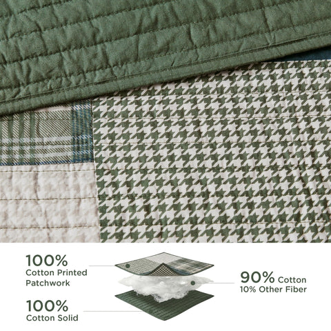 Woolrich close-up of Mill Creek stitching detail, shows durable seams for long-lasting use