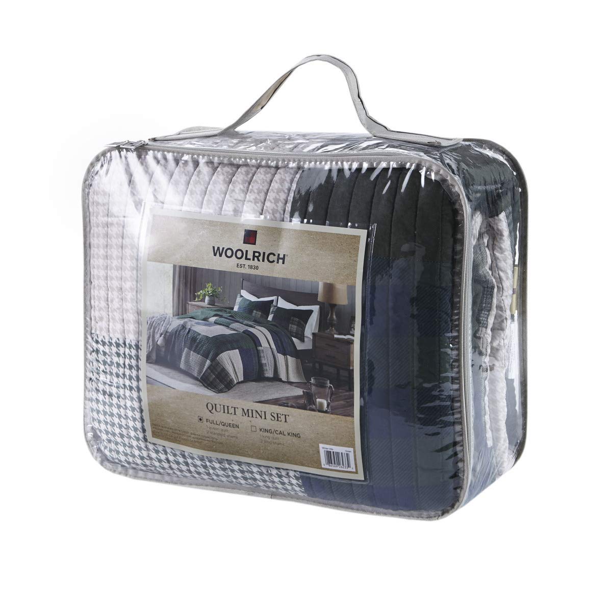 Woolrich Mill Creek folded stack for storage, highlights easy care and compact storage