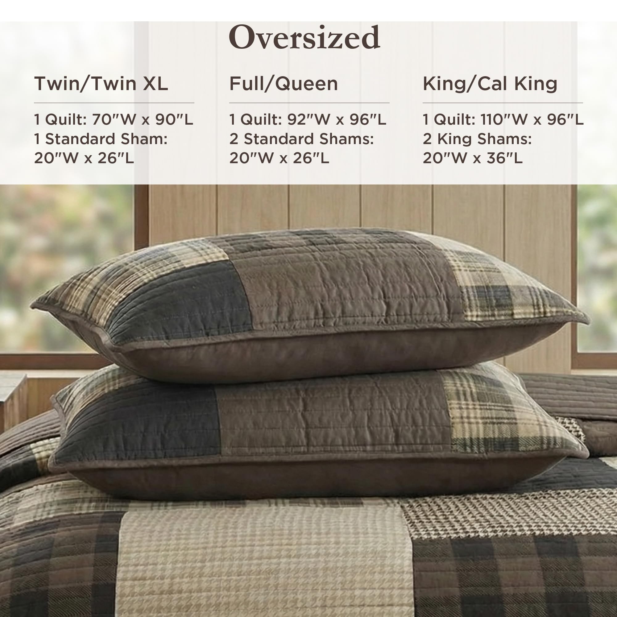 Woolrich shams detail displaying matching pattern and finished edges