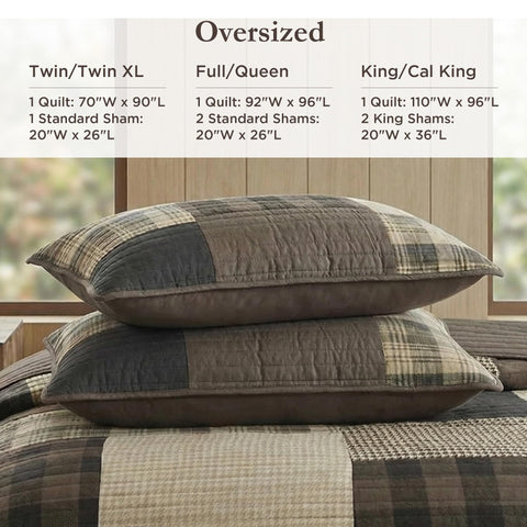 Woolrich shams detail displaying matching pattern and finished edges