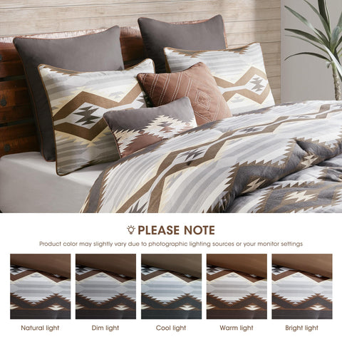 Woolrich styled bedroom scene showing set in a rustic cabin for warm atmosphere
