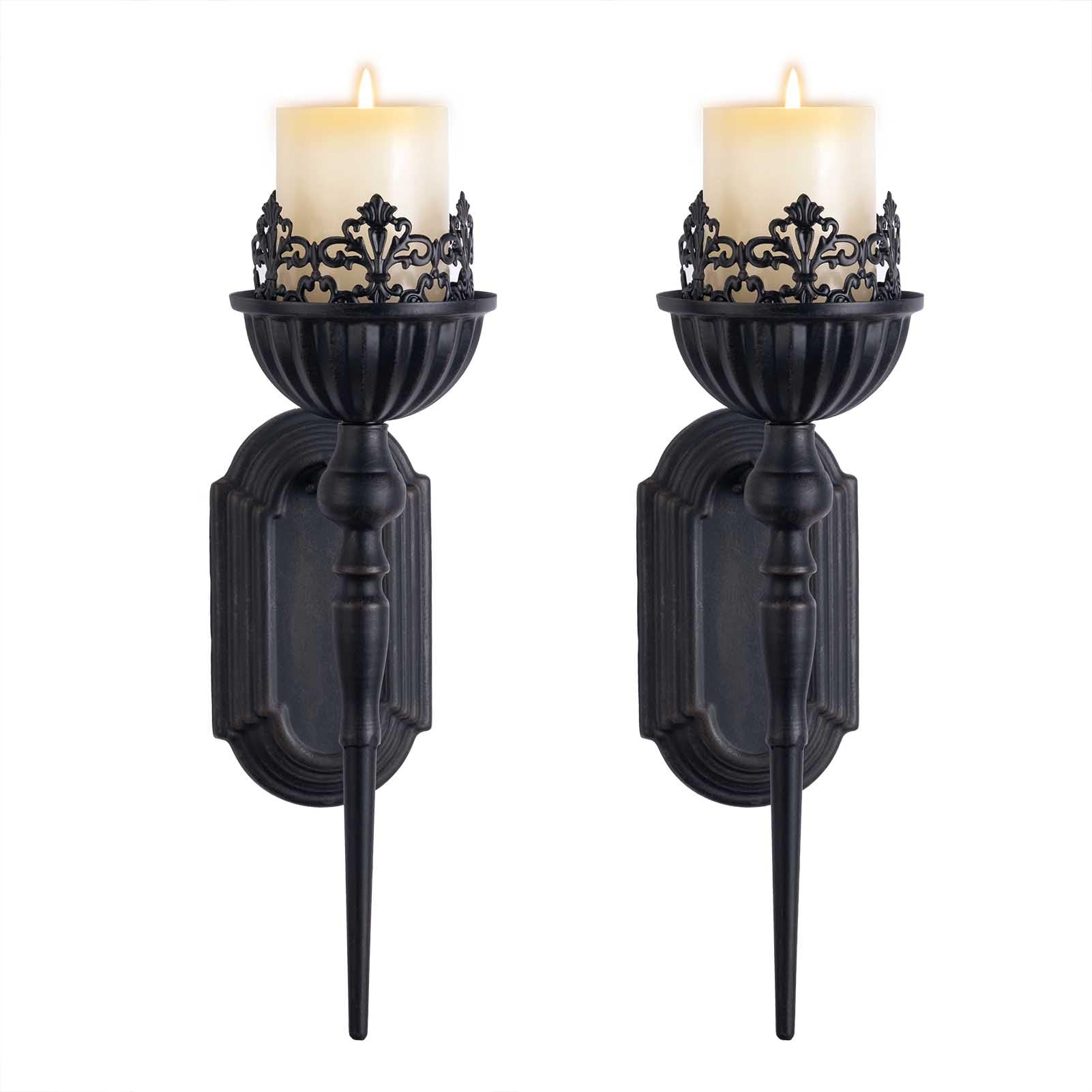 WOPARTY front view of Gothic wall sconce showing bold crown shape and instant drama