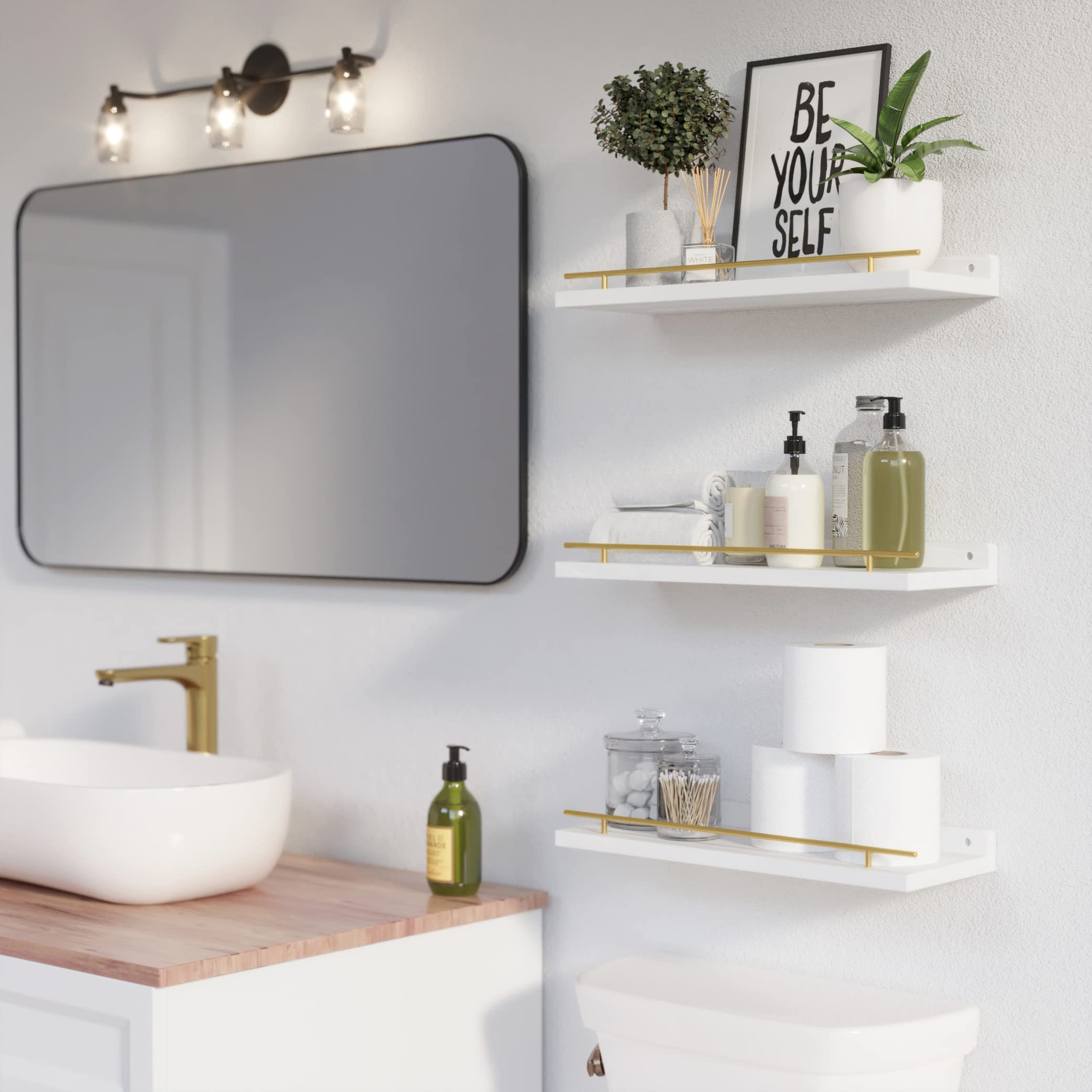 WOPITUES close-up showing solid wood grain and smooth white finish for durability