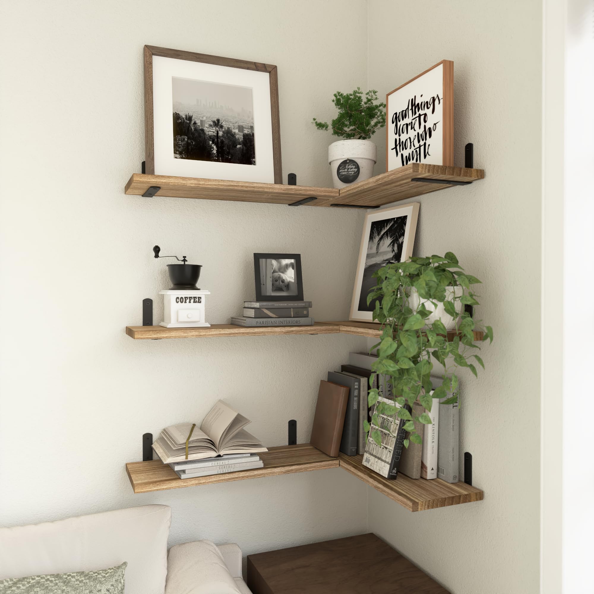 WOPITUES shelf mounted in bathroom holding toiletries for organized compact storage