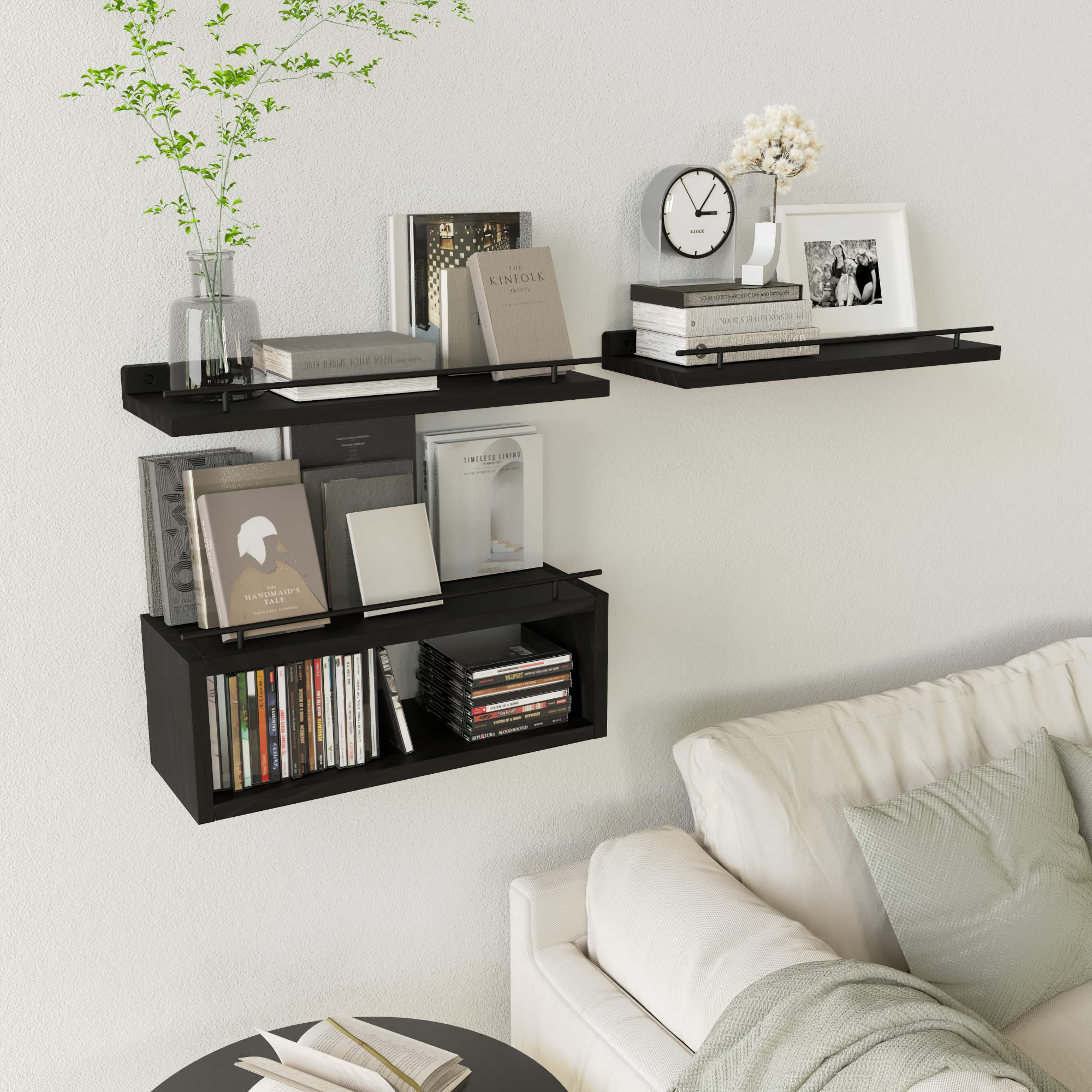 WOPITUES shelves next to everyday items showing scale and practical storage capacity