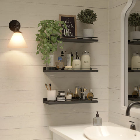 WOPITUES shelves styled with picture frames and plants enhancing décor