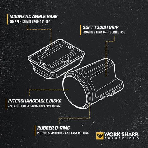 WORK SHARP 320-grit diamond detail for fast material removal