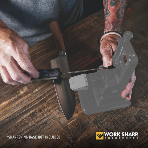 WORK SHARP abrasives secured in molded case to protect tools during storage and travel