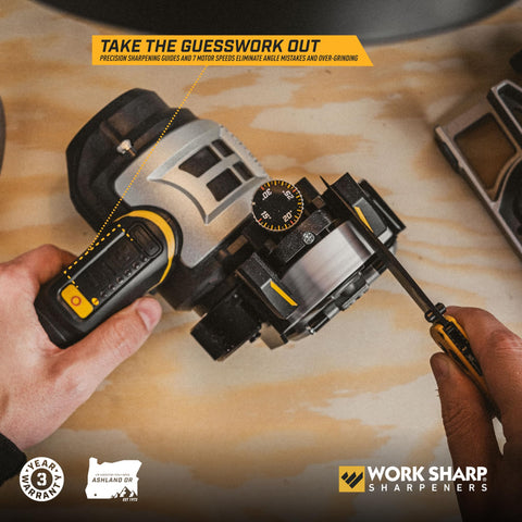 WORK SHARP angle guide detail delivering repeatable edge geometry benefit