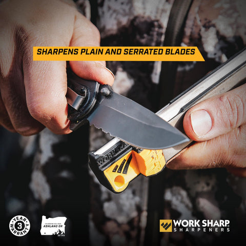 Work Sharp ceramic rod detail showing coarse and fine honing surfaces