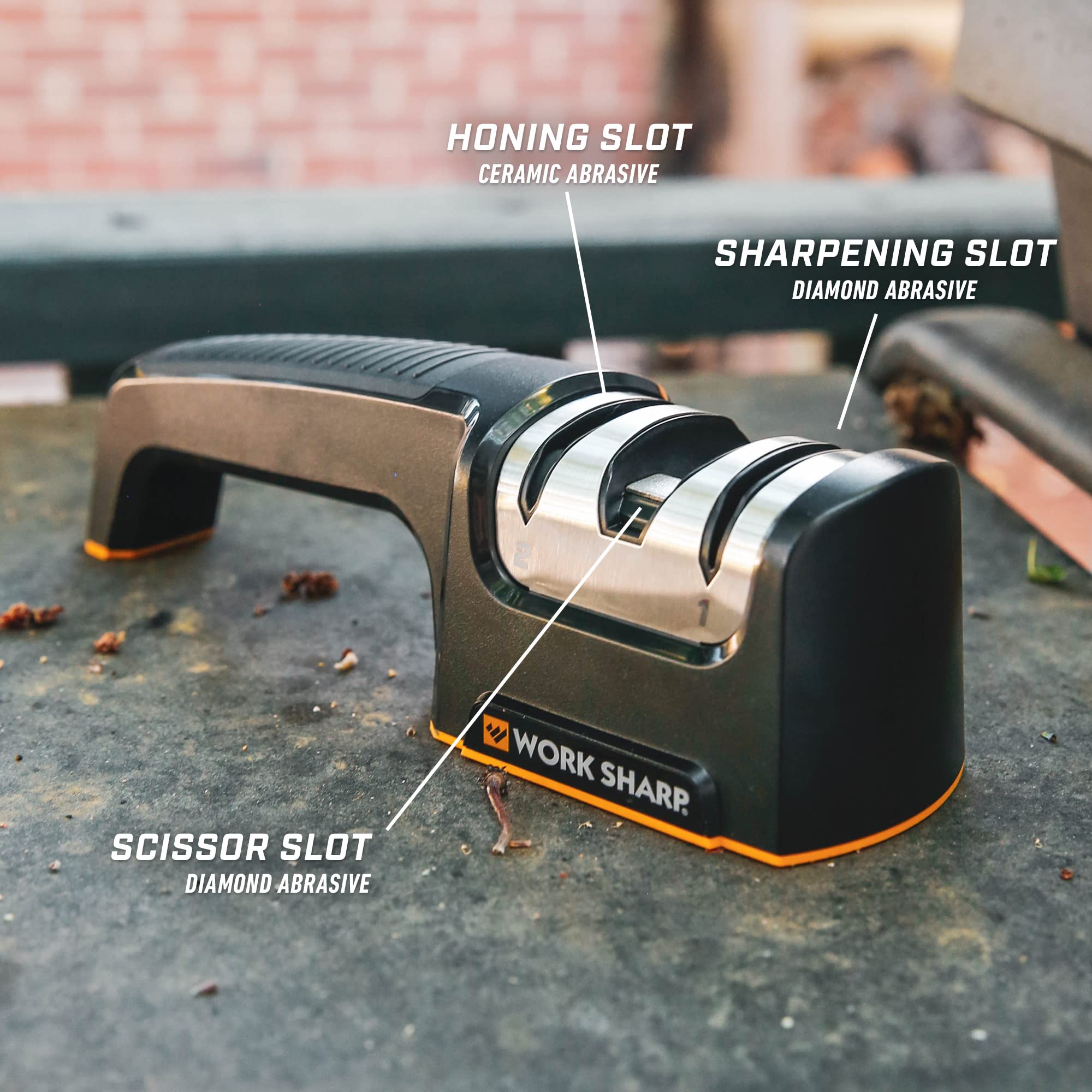 WORK SHARP diamond wheels closeup highlighting coarse abrasives for rapid edge repair