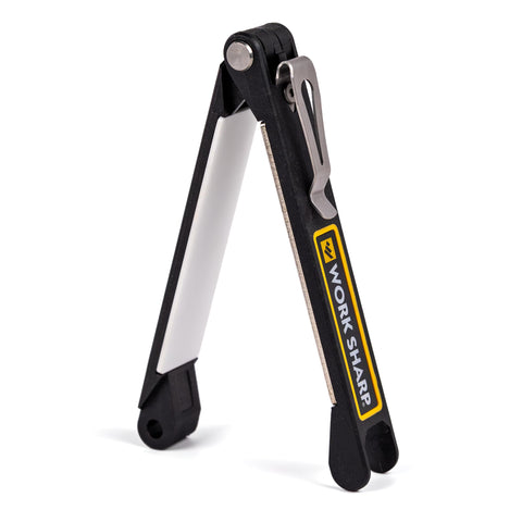 WORK SHARP folded front view showing compact carry and protection