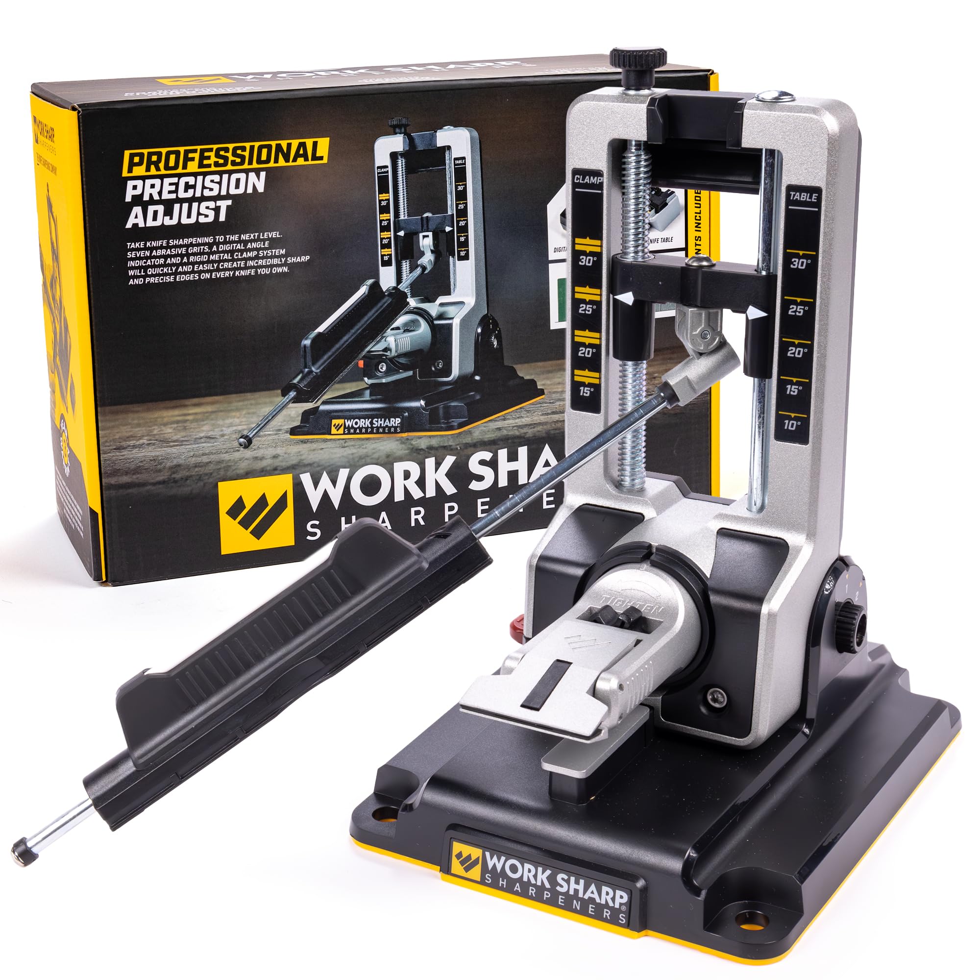 Work Sharp front packaging showing kit contents and system benefits