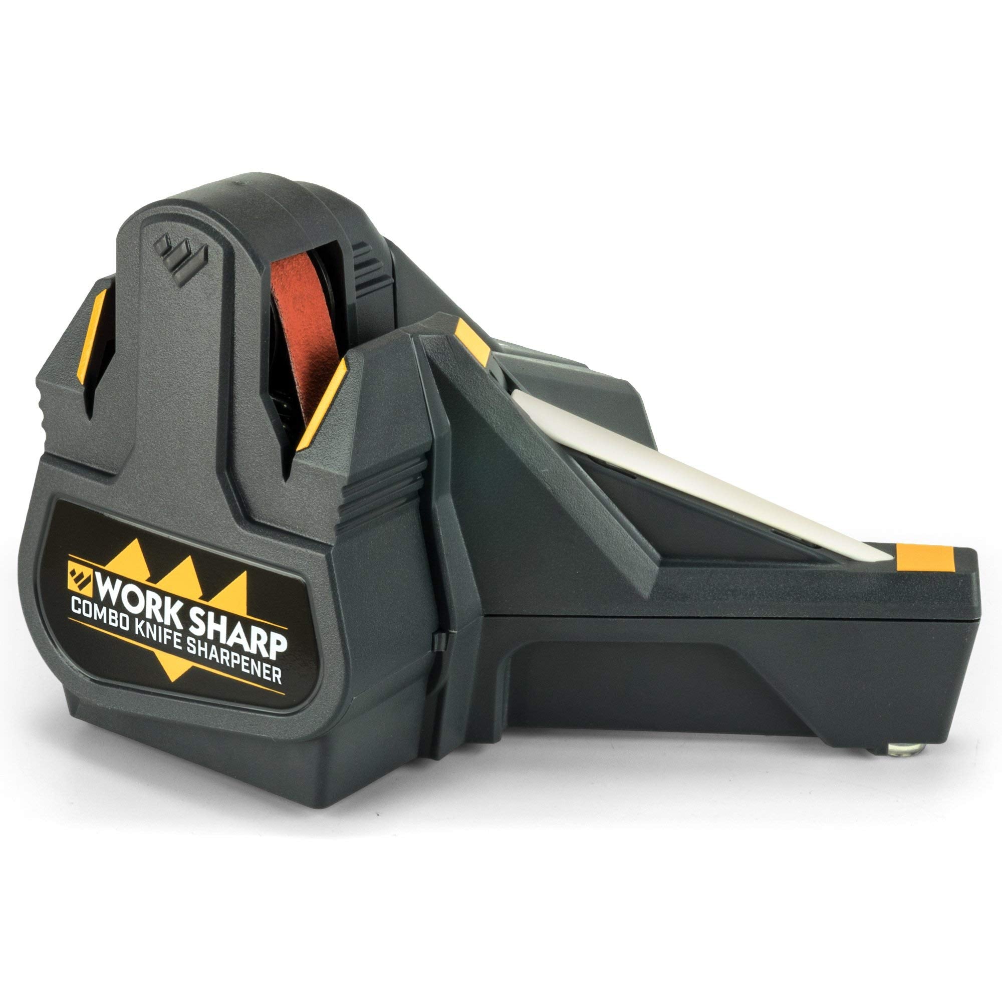 Work Sharp WSCMB in kitchen environment showing easy at-home sharpening benefit