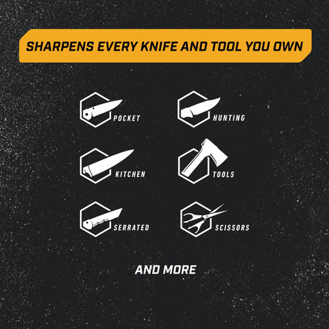 WORK SHARP knife in guided cassette delivering consistent edge results