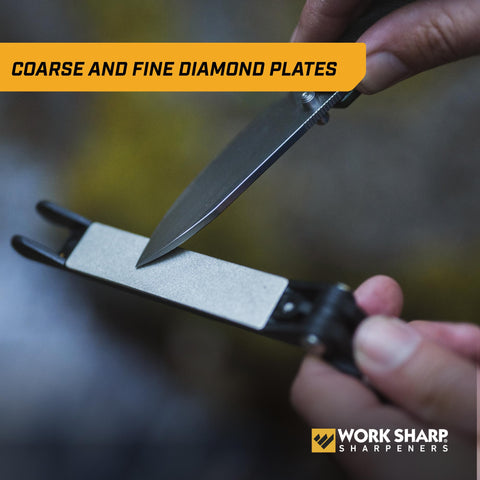 WORK SHARP open view showing 400-grit diamond and ceramic plates