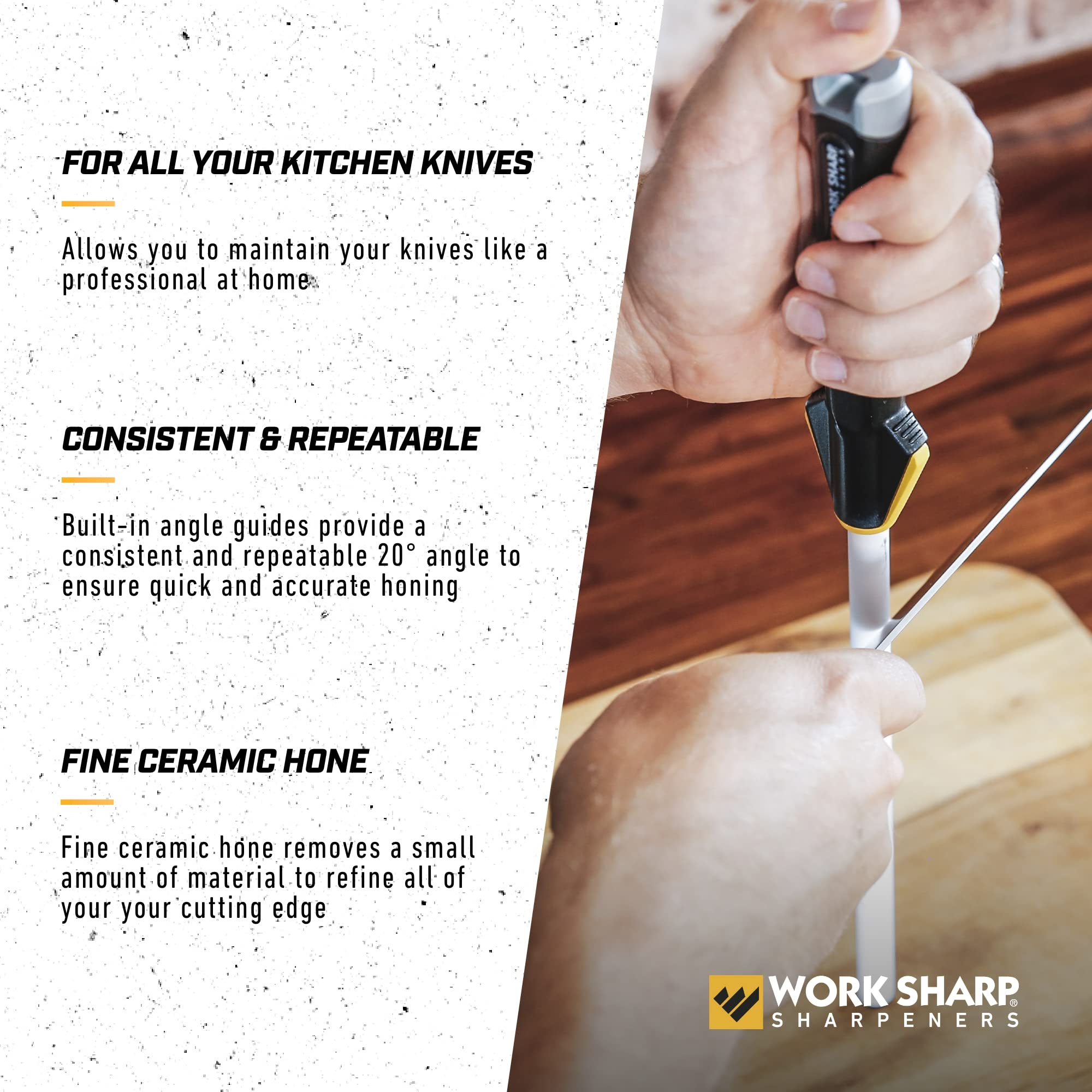 Work Sharp rubber tip on board showing stable, slip-resistant honing