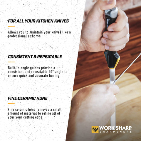 Work Sharp rubber tip on board showing stable, slip-resistant honing