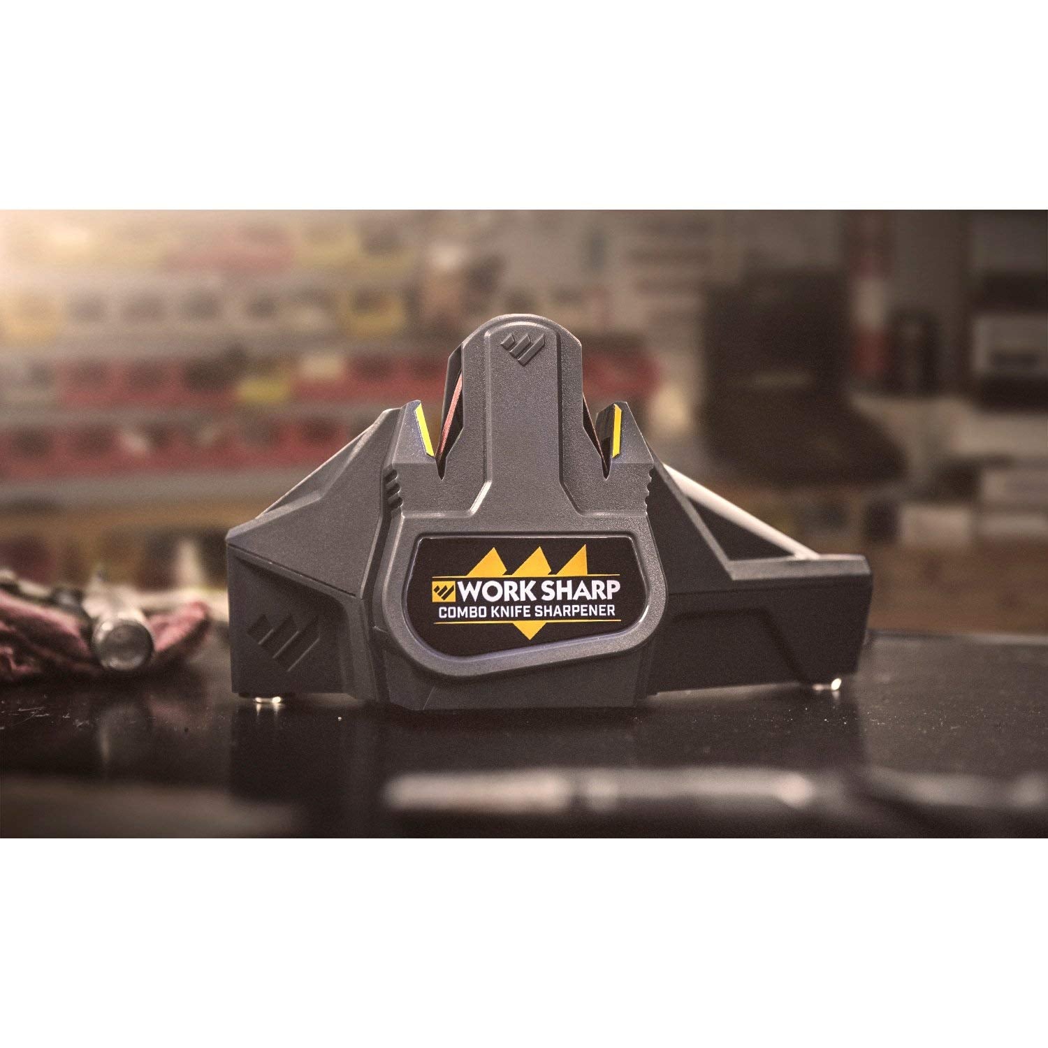 Work Sharp sharpening a serrated blade demonstrating precise serration repair benefit