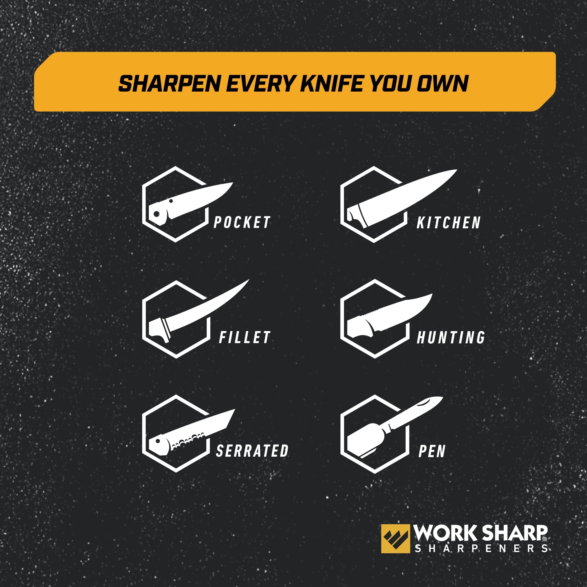 Work Sharp sharpener in use on a kitchen knife for consistent edges