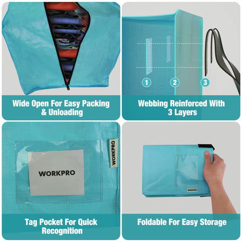 WORKPRO bag being carried on stairs to show backpack straps for safer transport
