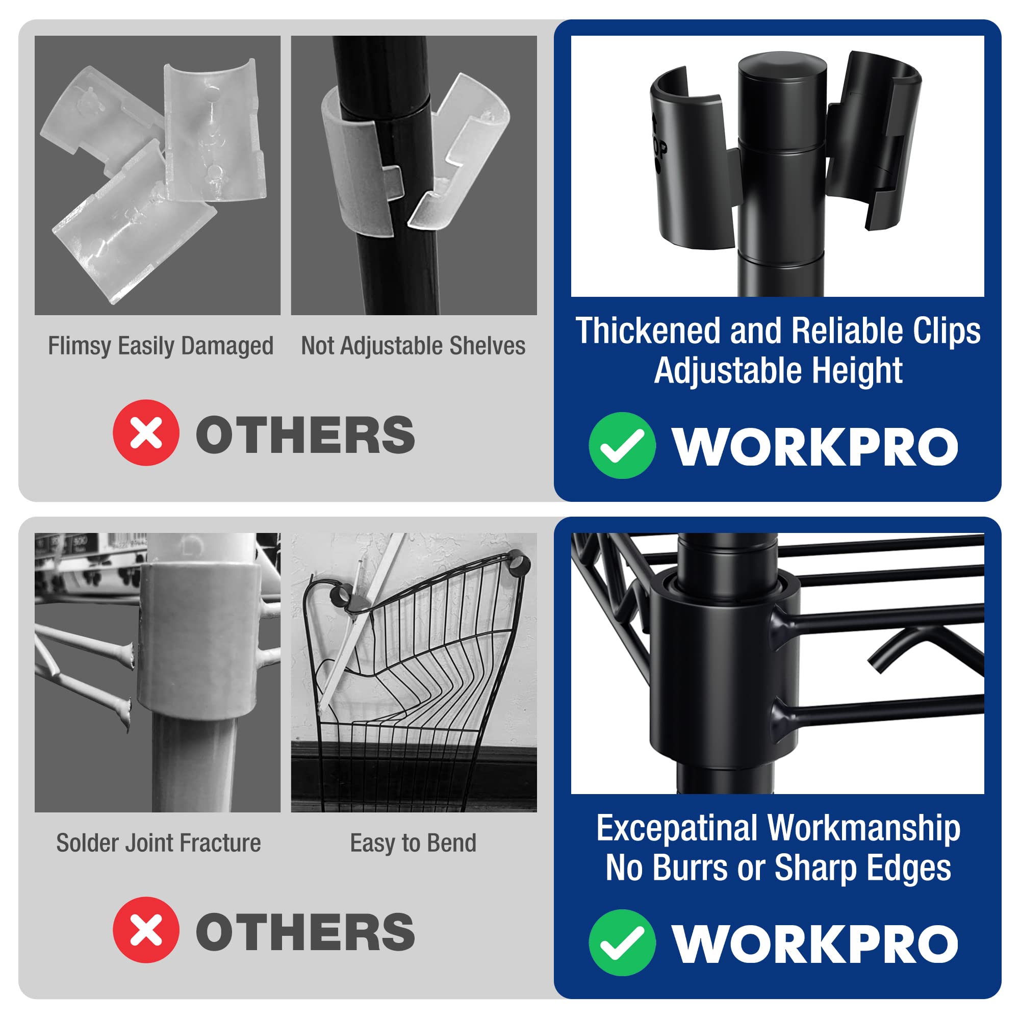 WORKPRO unit in garage holding tools and bins for better workspace order