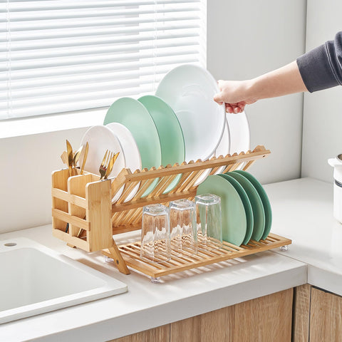 Worthyeah utensil holder clipped on rack with drain holes for faster drying