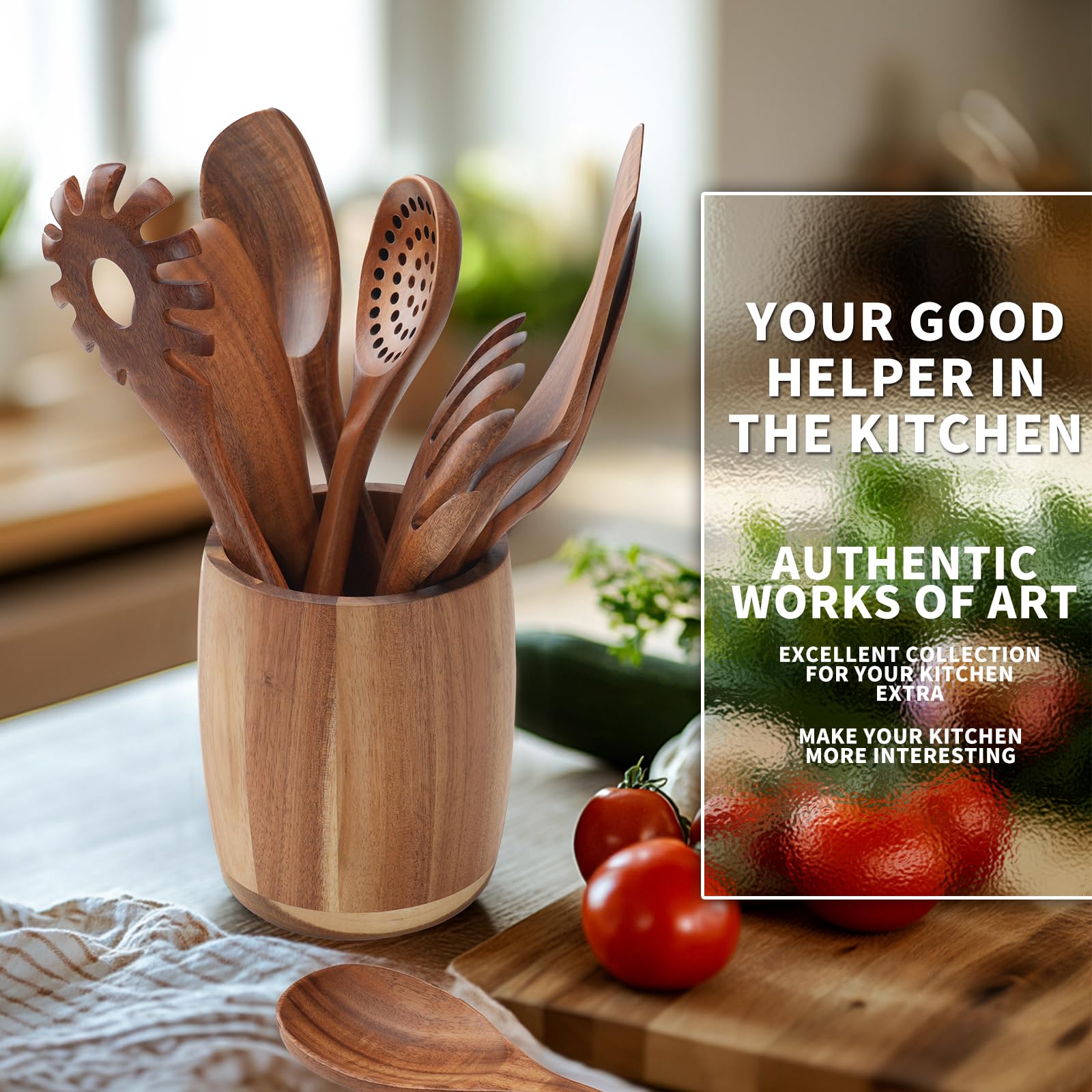 wosponfan slotted spoon lifting vegetables showcasing gentle nonstick protection