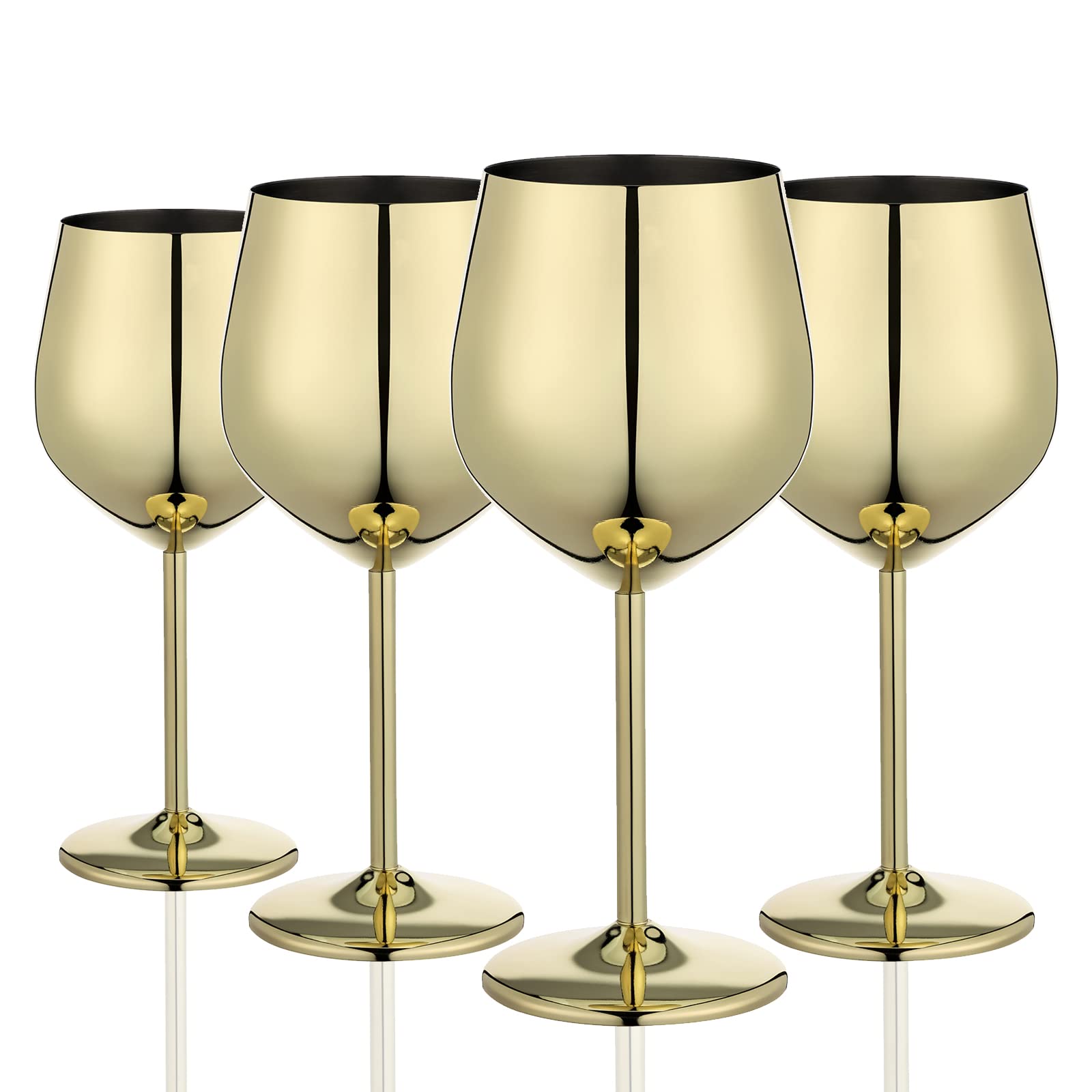 WOTOR gold wine glass front view showing elegant finish and durable design