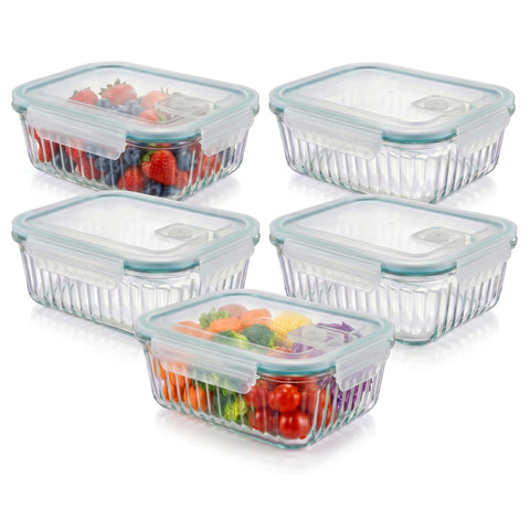 WOVOW front view 36oz glass container shows clear storage and portioning benefit