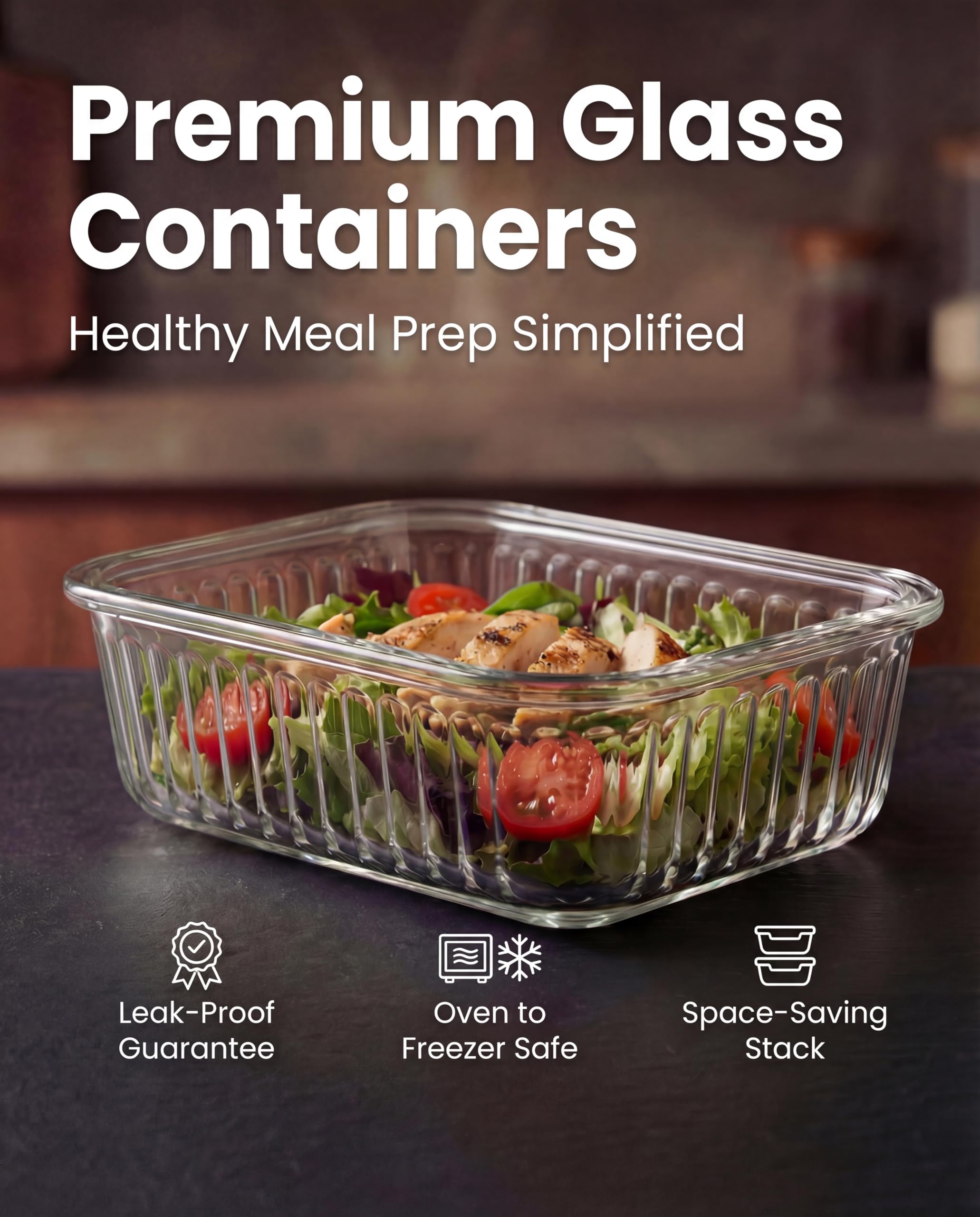 WOVOW stacked containers in fridge saving space and organizing meals benefit