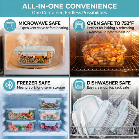 WOVOW lid steam vent valve open for safer microwave reheating benefit